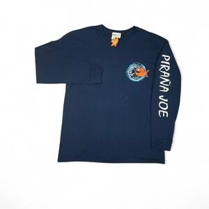 Piraña Joe Vintage Y2K Navy Long Sleeve Men's Tee